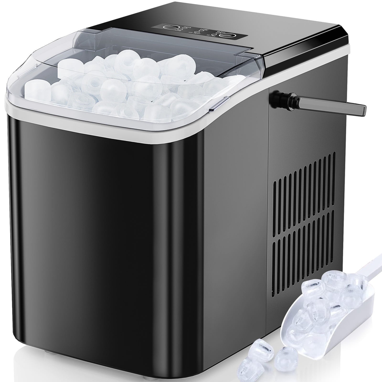 EDX Countertop Ice Maker, Self-Cleaning Portable Ice Maker Machine with Handle