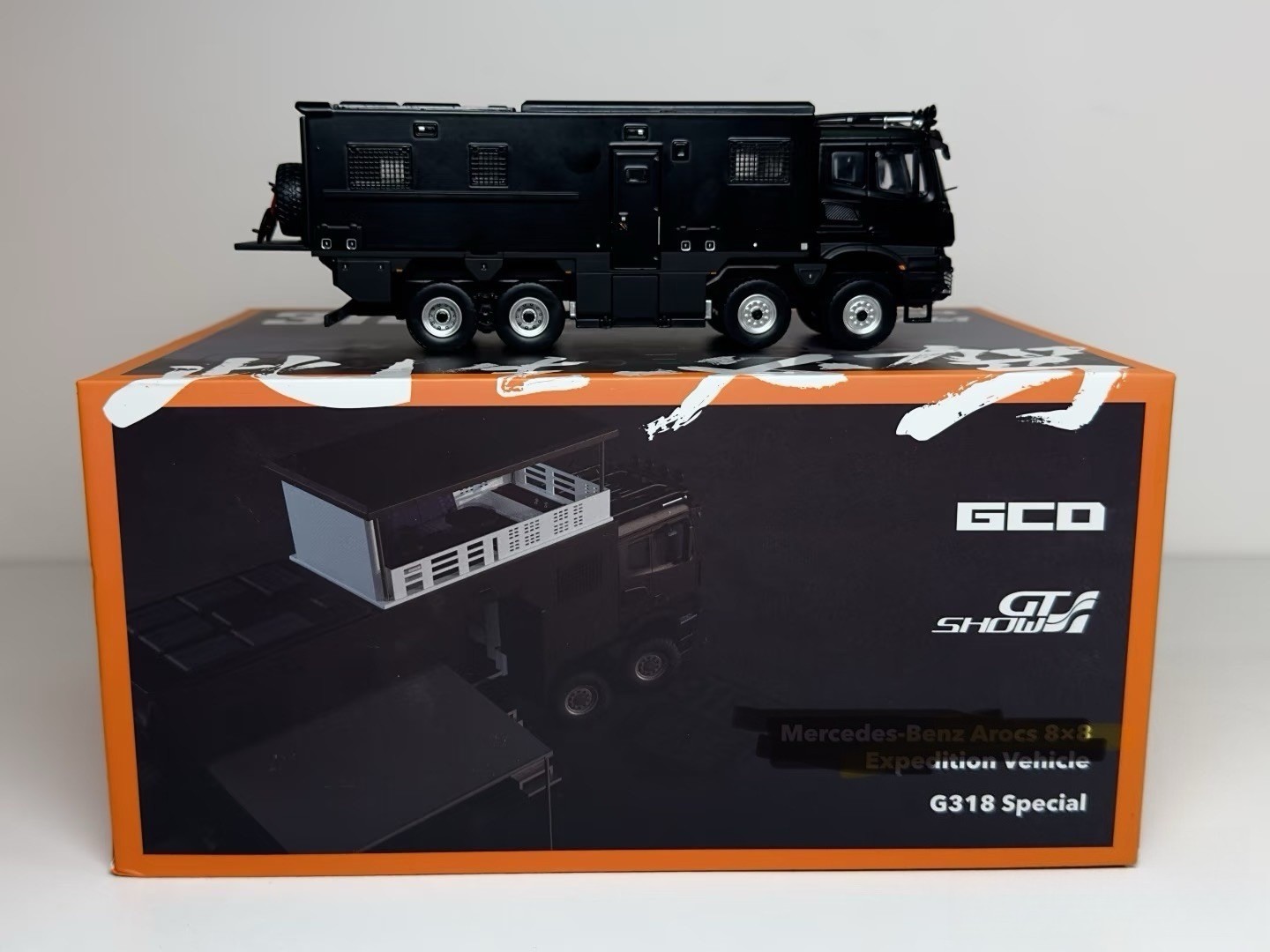 GCD 1/64 Mercedes Arocs 8x8 Ultimate Expedition Truck GT Show Exclusive Black