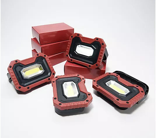 BrightEase Set of 4 Work Lights 500 Lumen with Magnets Red