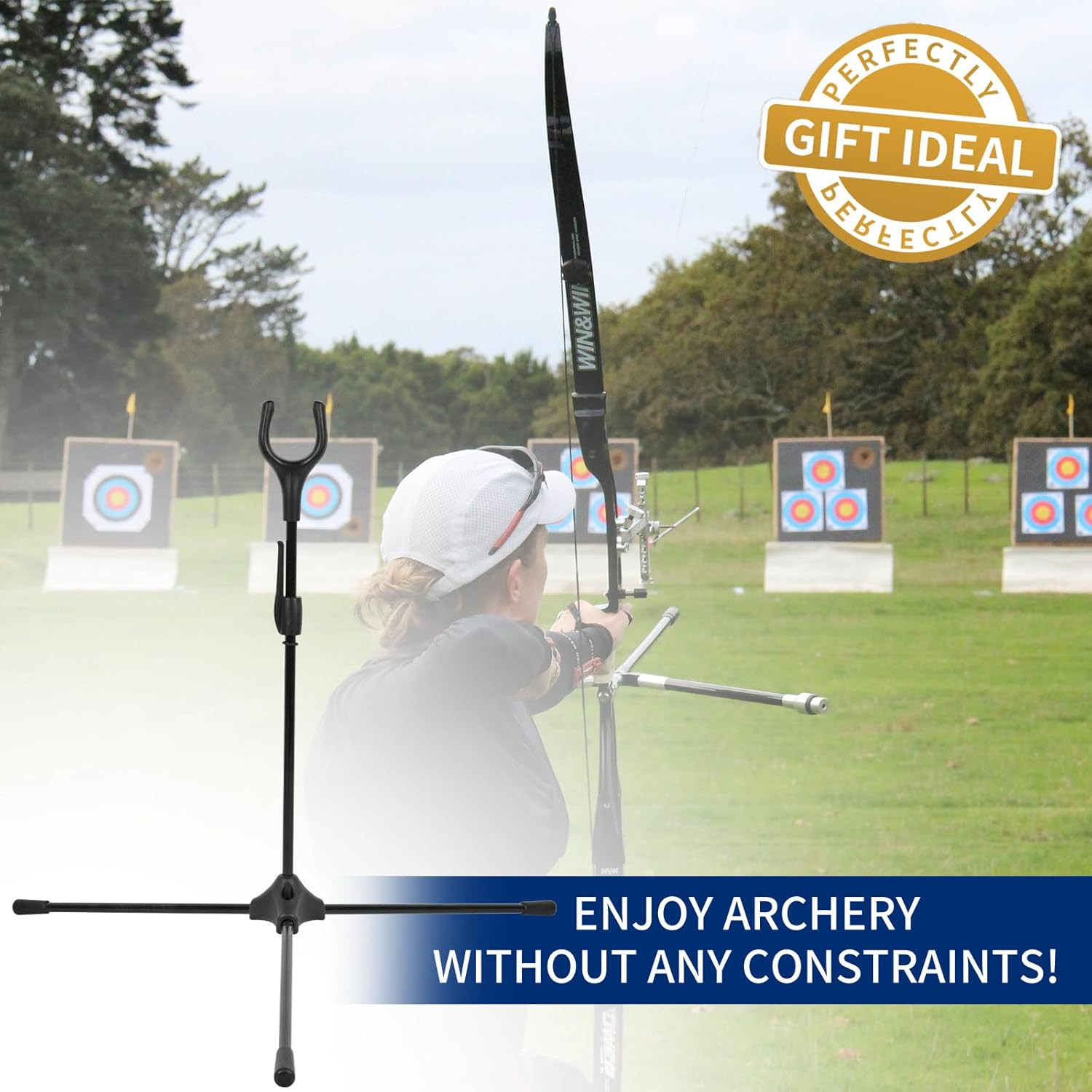 Archery Bow Stand - 14.6" Height Lightweight Bow Stand, Foldable Bow Rack Holder