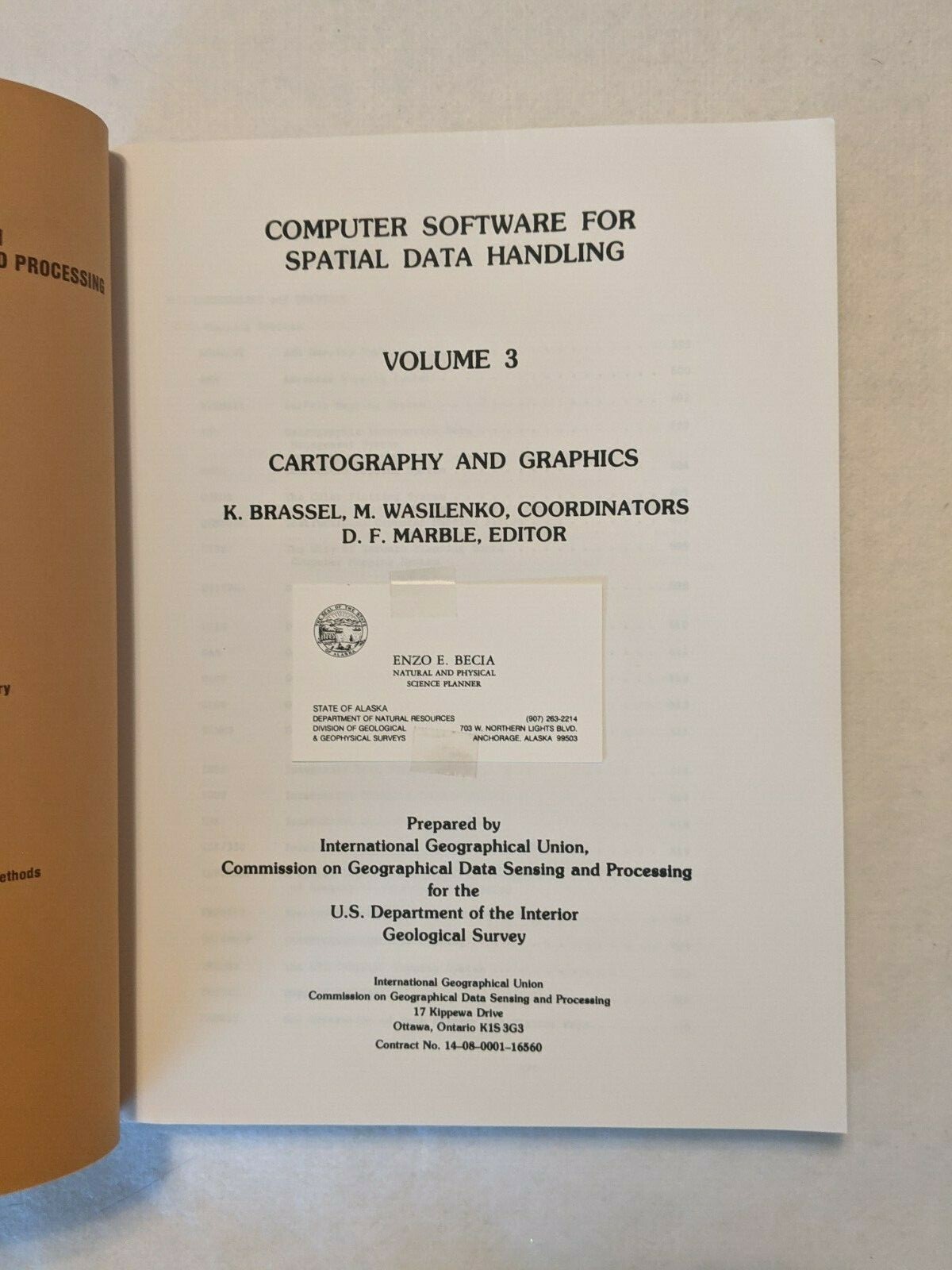 Computer Software For Spatial Data Handling 3 Volume Set Vtg 1980 ed. Marble