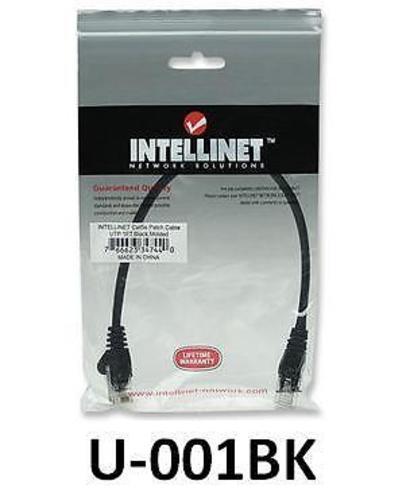 Intellinet 1 ft CAT5E UTP RJ45 Ethernet Patch Cable BK