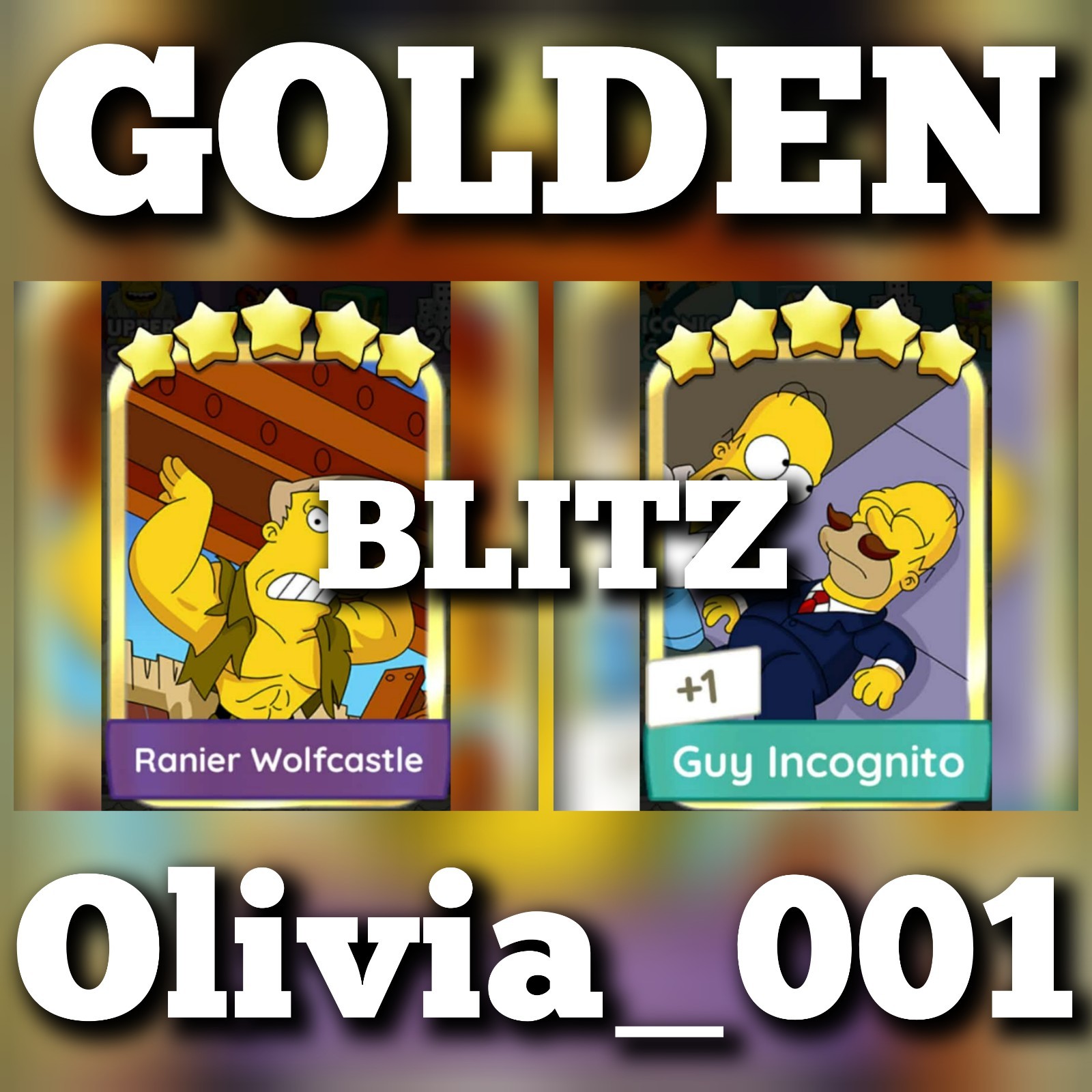 Ranier Wolfcastle & Guy Incognito :-  Mono_poly_Go Golden Blitz Stickers