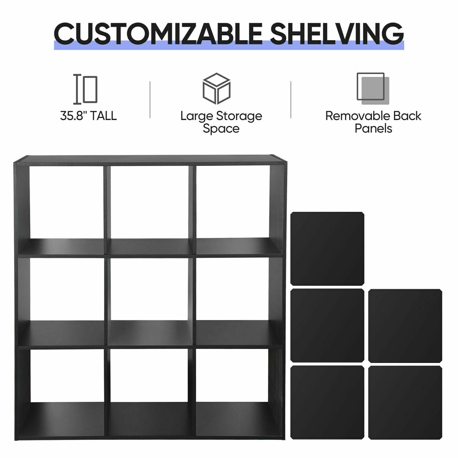9 Cubes Storage Clothes Storage Bookshelf Toy Storage Cabinet Organizer Home Dec