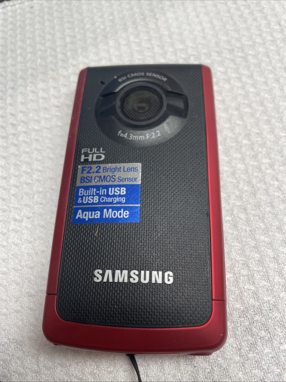 Samsung HMX-W190RN/XAA Camcorder/Camera Waterproof/WORKING
