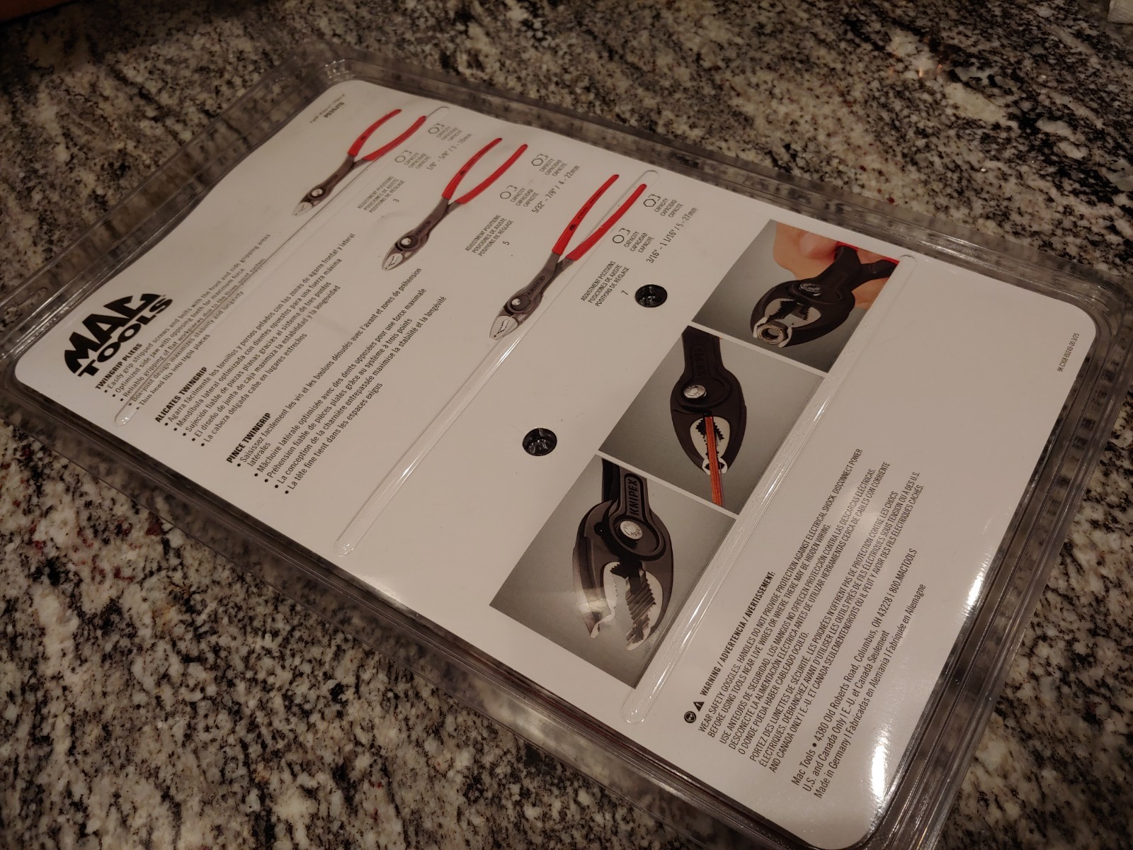 Mac Tools 3pc Twin Grip Knipex Plier Set - SEALED