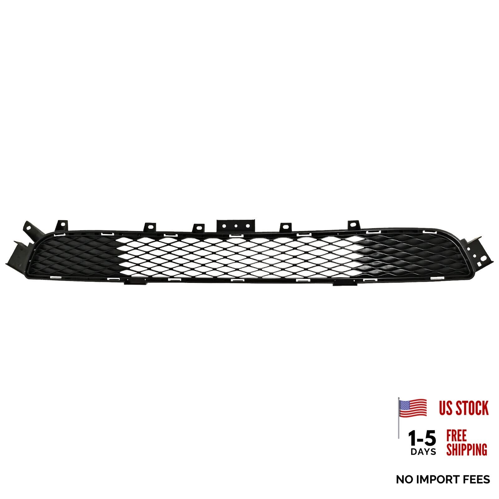 Front Bumper Cover Lower Grille Cover Replacement Brilliant black 2014-2016