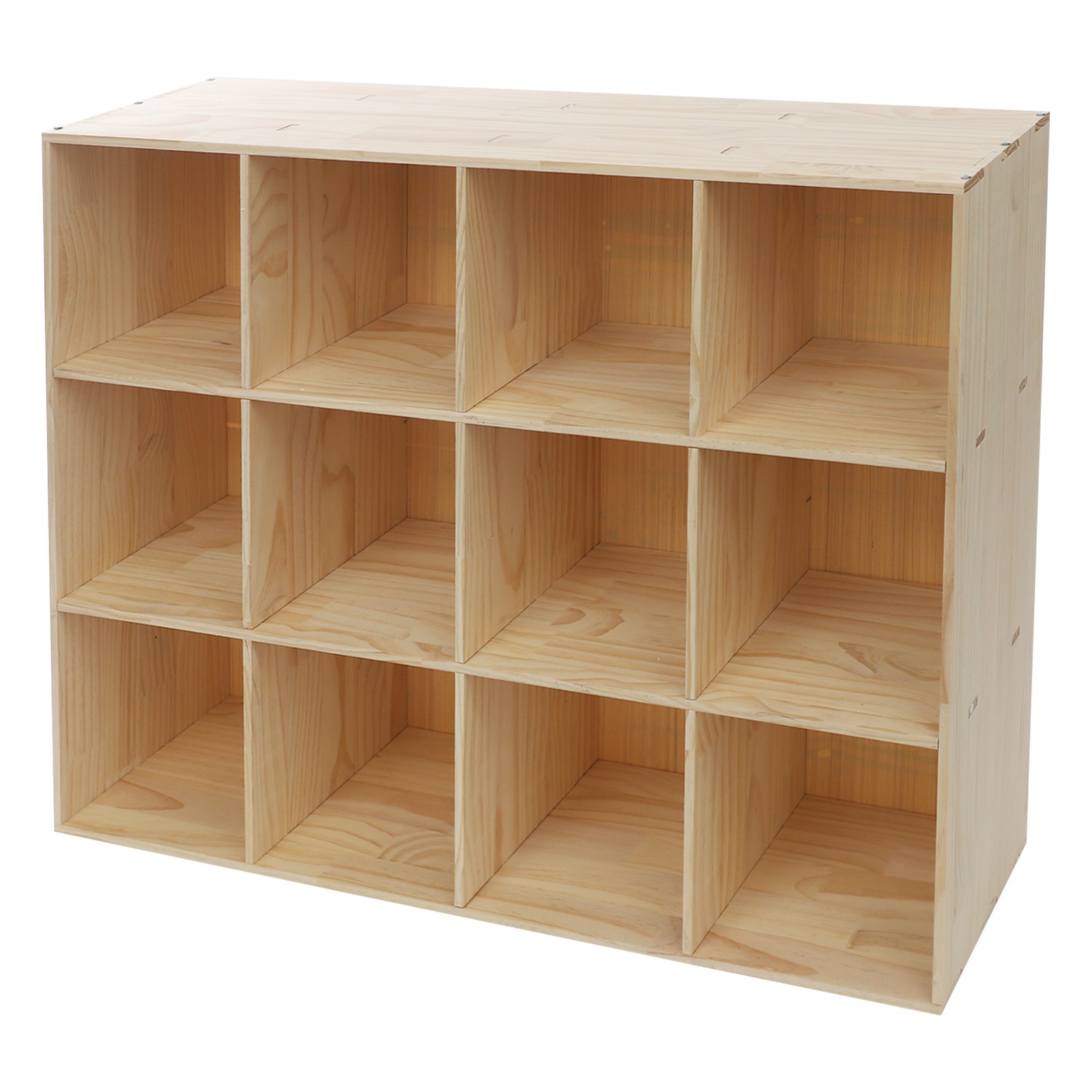 12-Cube Storage Shelf Bookcase Floor 3-Tier Storage and Display Cabinet for Home