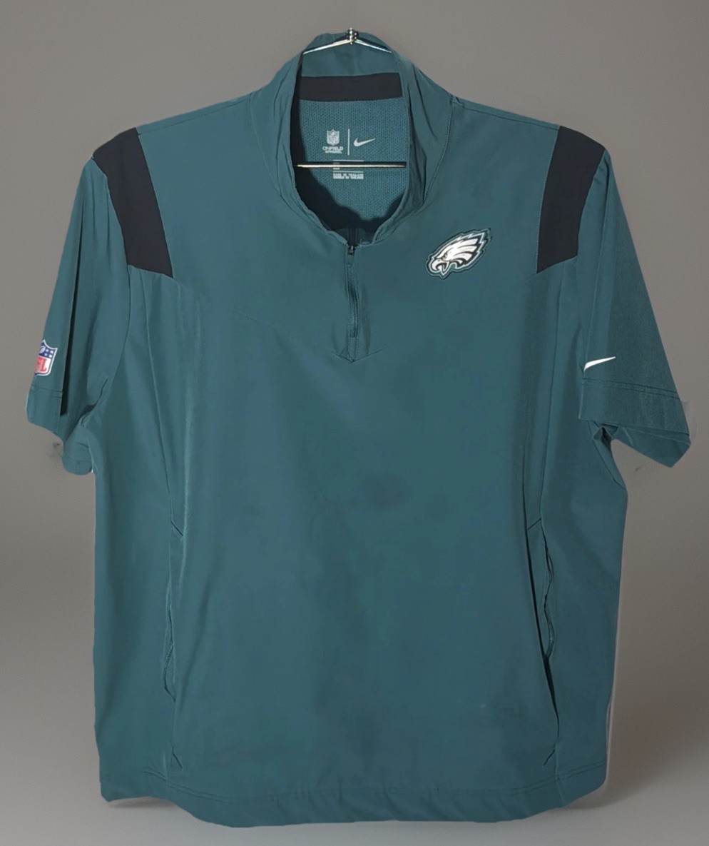 Philadelphia Eagles Nike NFL On Field 1/4 Zip Engineered SS Men’s Size XL Vented