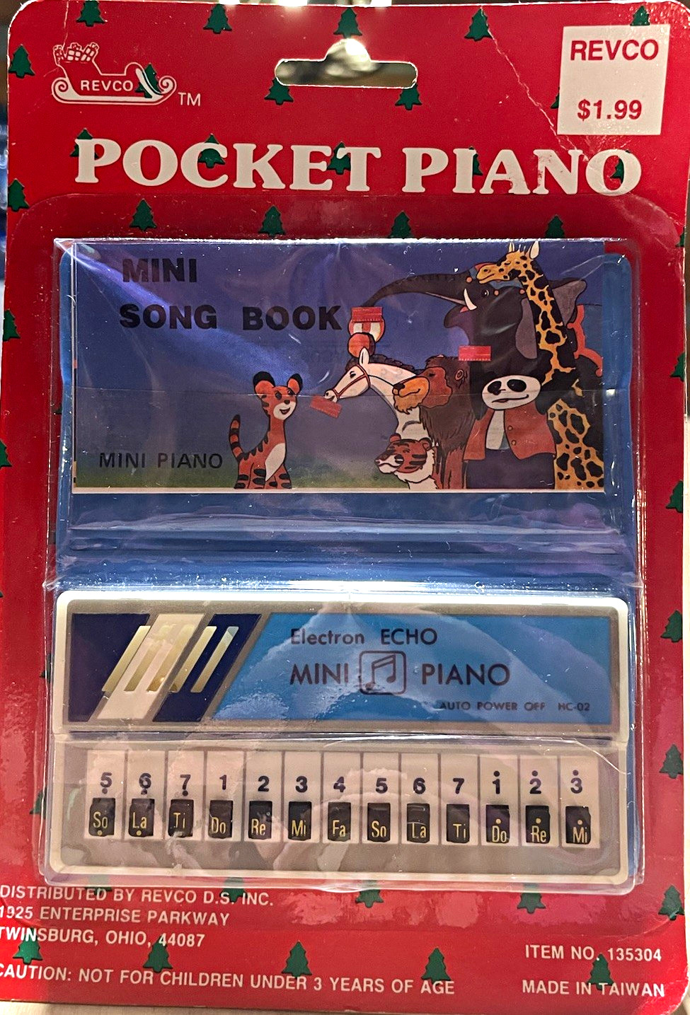 REVCO Pocket Piano HC-02 Mini Electronic Keyboard 13-Key Echo w/ Song Book