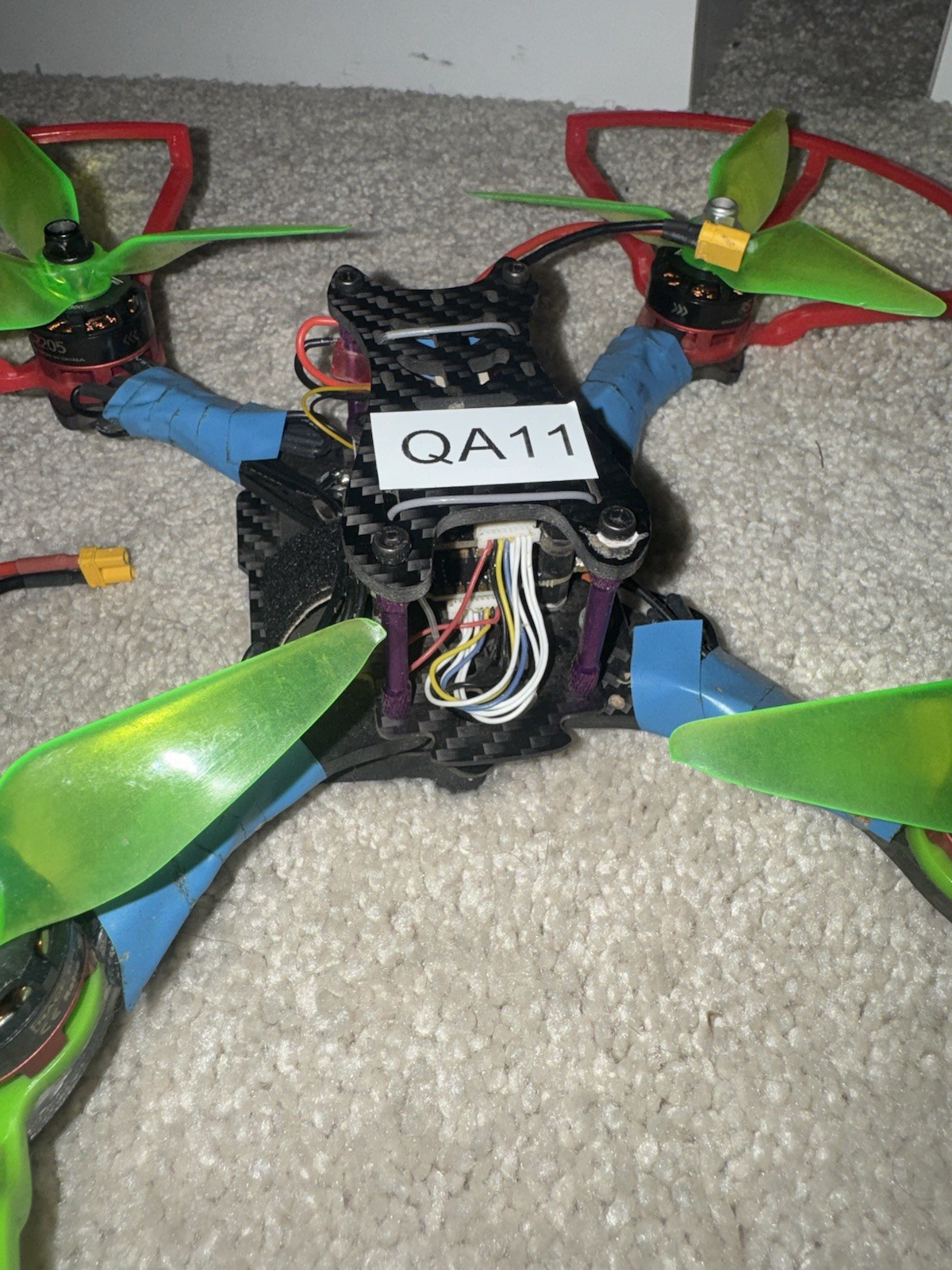 Custom-Built Carbon Fiber FPV Drone + FlySky FS16 Controller + 3S Battery