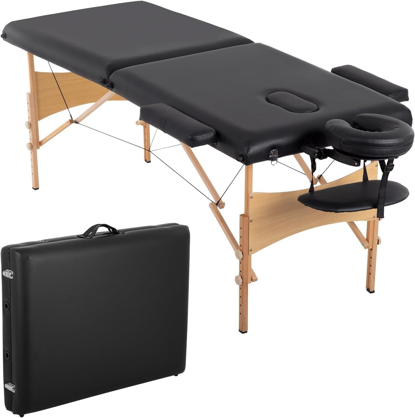 Massage Bed Portable Massage Table 28 Inch Wide Lash Bed 2 Folding Height Adjust