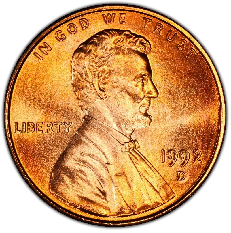 1992-D Mint State Lincoln Memorial Cent 1C