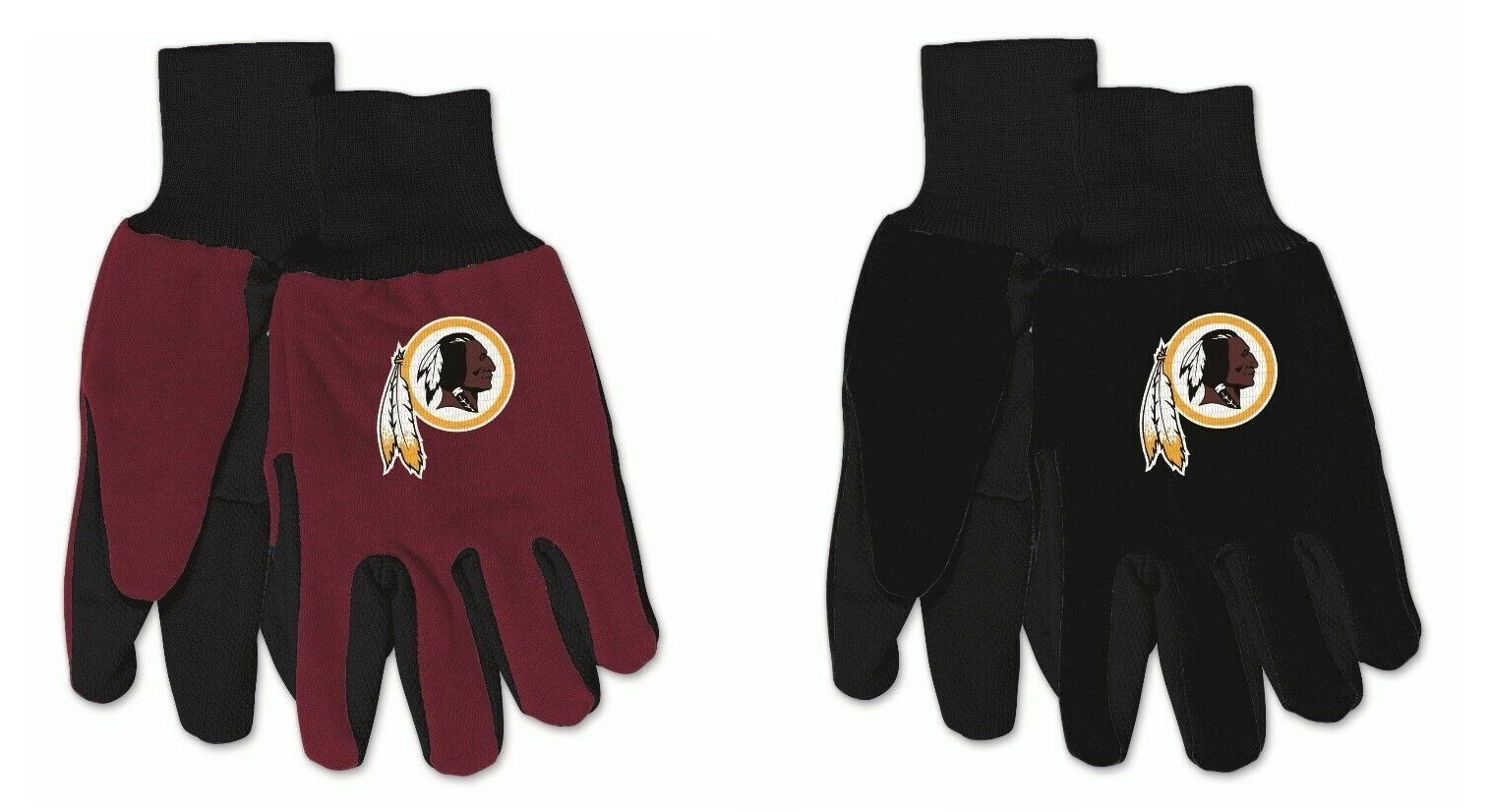 NFL Washington Redskins Adult 2-Pack No Slip Gripper Utility Gloves NEW