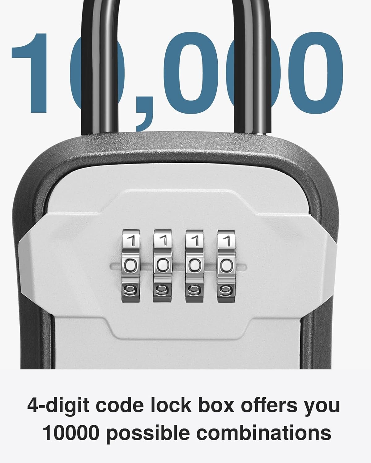 Puroma Lock Box, Key Box Wall Mount & Portable Combination Lockbox Gray