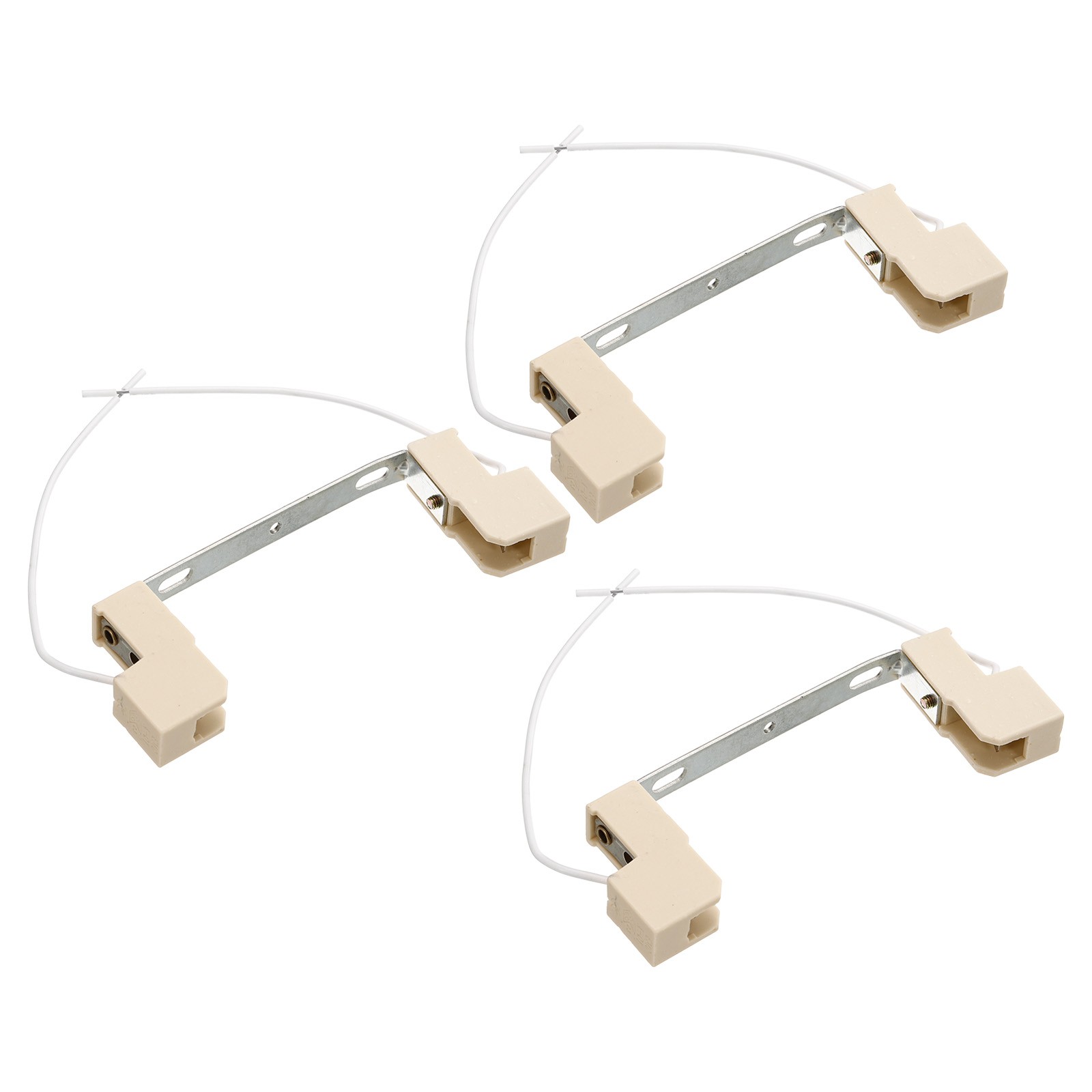3Pcs 115mm R7S Socket Double-End Lamp Holder Halogen Socket Silver Tone White