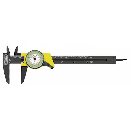 General Tools 142 Dial Caliper, Plastic, 6 In, 0.01 Grad