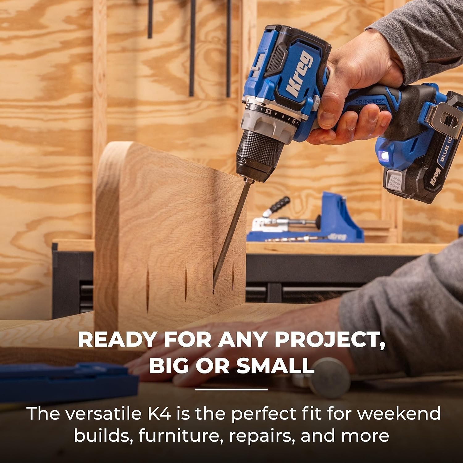 K4 Pocket Hole Jig - Adjustable, Versatile Jig for Strong Joints - Create Per...