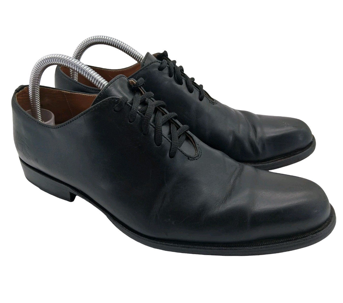 John Fluevog Oxford Dress Shoes Mens 9 Black Leather Square Toe Formal Office