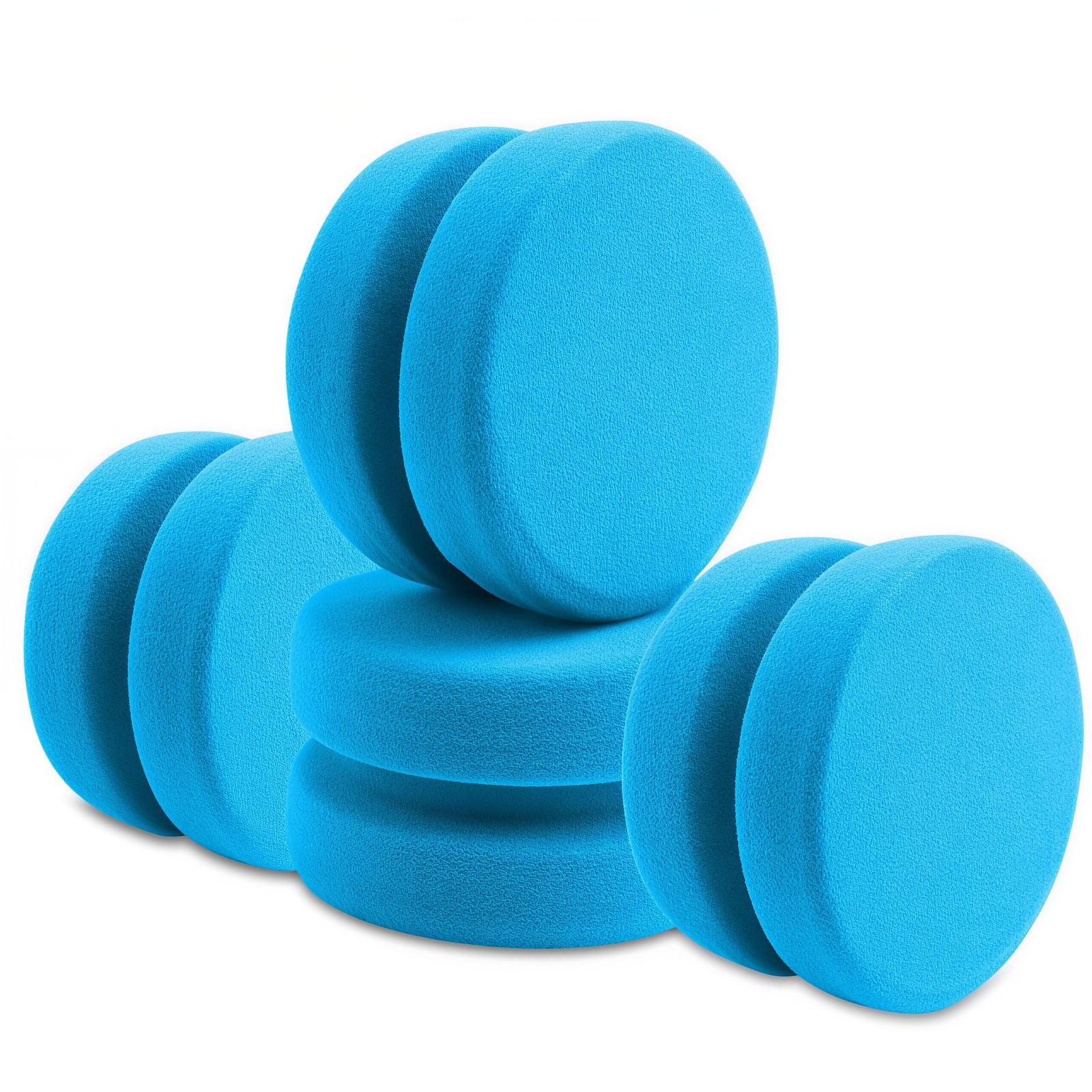 4PCS Double-Side Round Paint Sponge Applicators - 3.1 Inch Blue Round Detail ...
