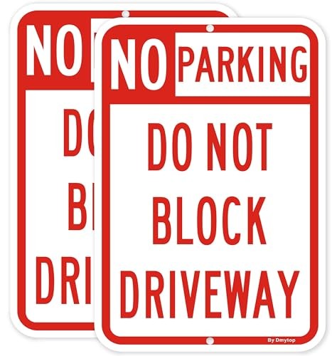2 Pack Large No Parking Sign Do Not Block Driveway Sign, 18 x 12 18 X 12 "