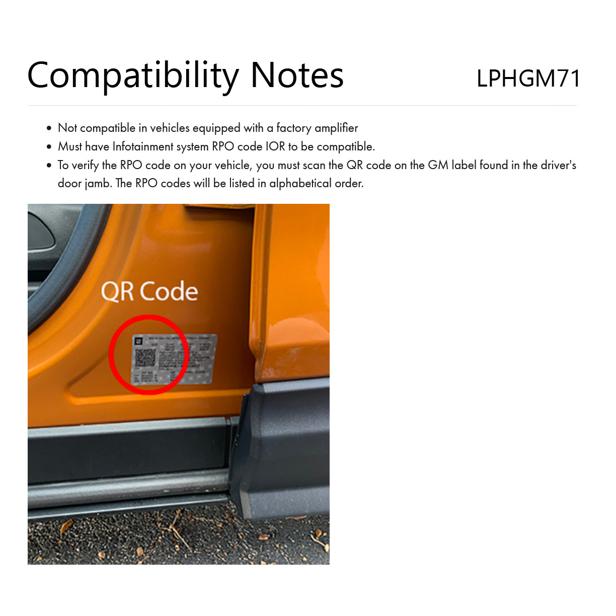 PAC Amplifier Integration Solution for 2019-24 Non-Amplified GM LPHGM71+LPA-E.4