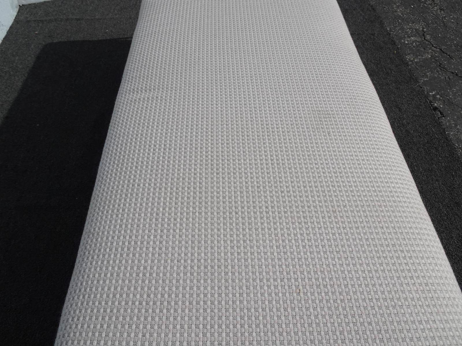 Modern White Bed Side Bench with Iron Base & Designer Fabric