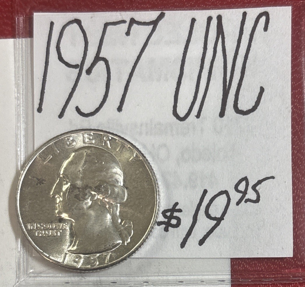 1957 Washington Silver Quarter (UNC) Uncirculated Condition! ENN Coins
