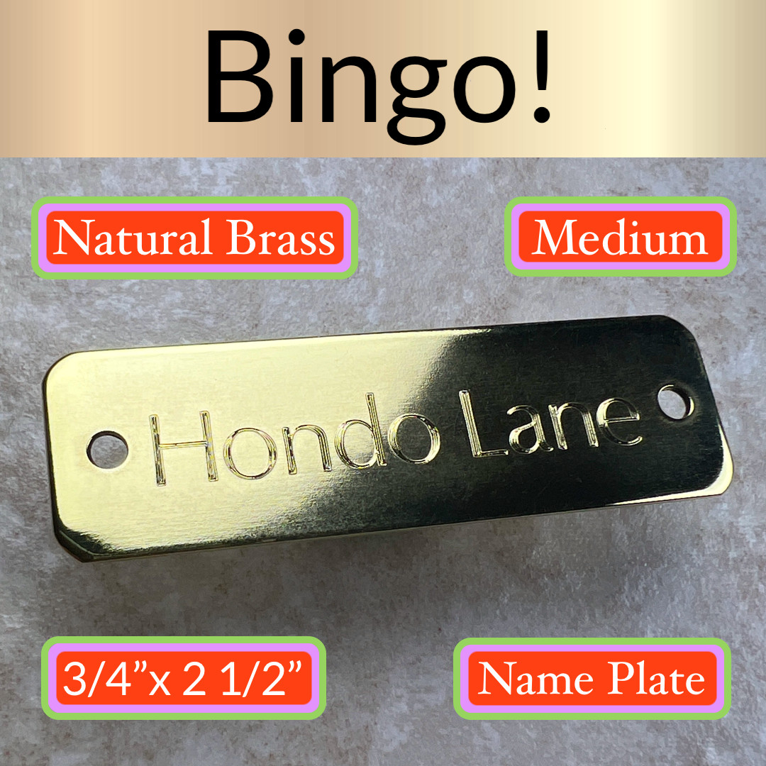 Custom Engraved Tags Personalized NAME PLATE ID Tags NAME PLATE BRASS MEDIUM
