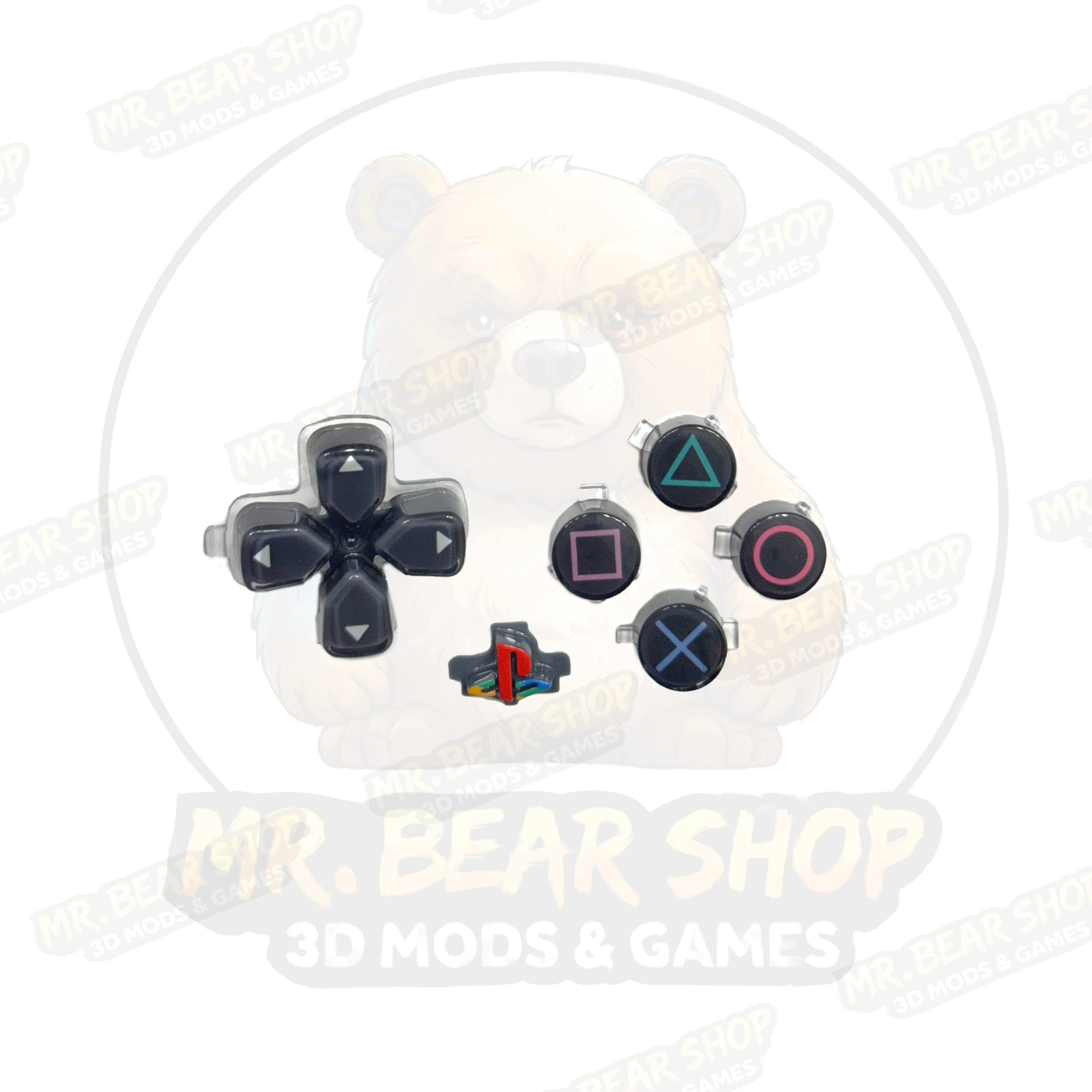 Crystal Gray Color button set compatible with PS5 controller - US Inventory