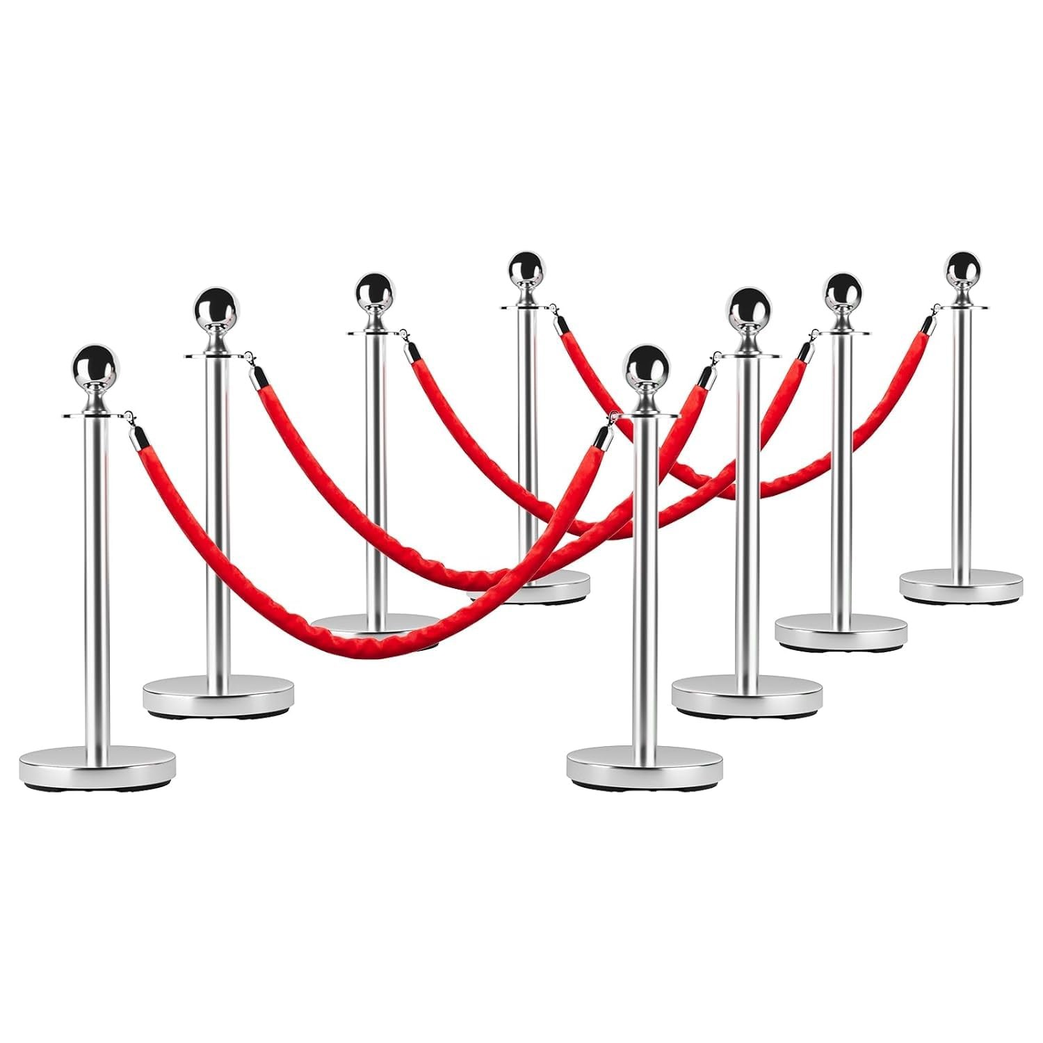Gravee Stainless Steel Crowd Control Stanchions And Velvet Ropes Gold Pillar