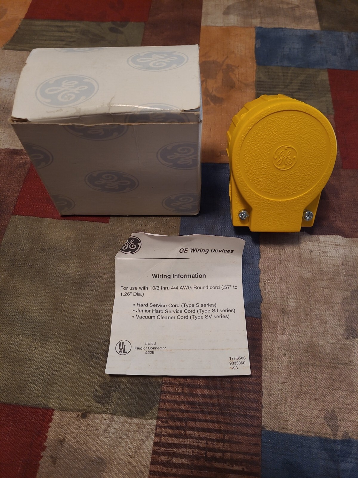 GE Wiring Devices use with 10/3 thru 4/4 Round cord. (.57"-1.26" diameter)