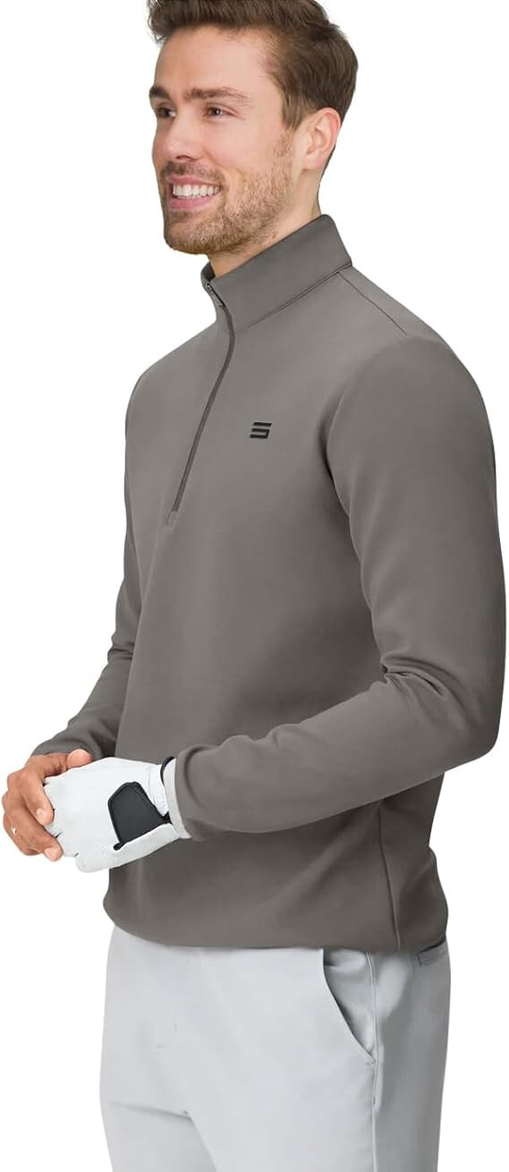 L Three Sixty Six Men's Therma Quarter Zip Pullover 1/4 Zip Sweater