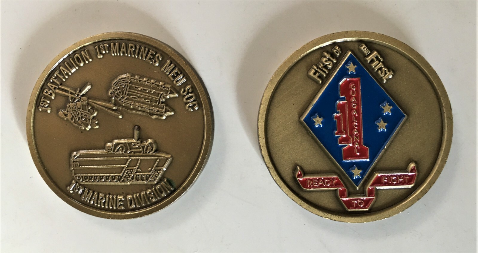 USMC 1st Battalion 1st Marines MEU SOC Challenge Coin MARSOC Special Operations