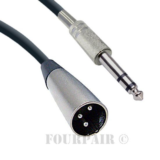 2 Pack - 6ft XLR 3-Pin Male to 1/4" Stereo TRS Shielded Microphone Mic Cable