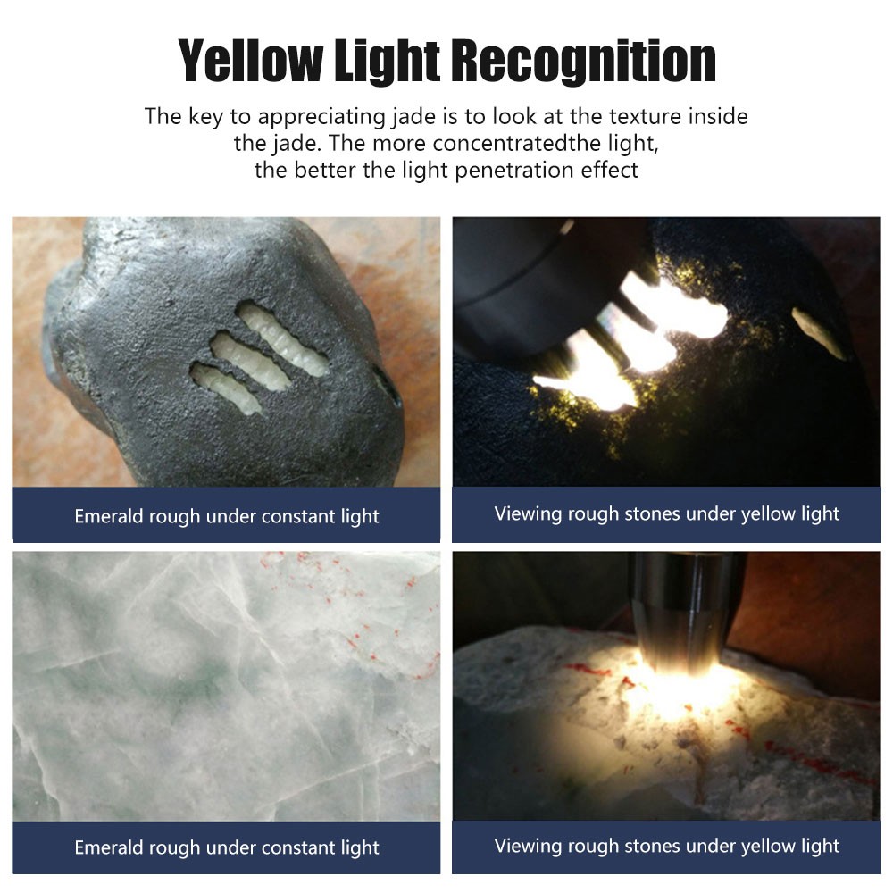 Six Light Source Rechargeable Jade Identification Flashlight UV LED Jewelry Test