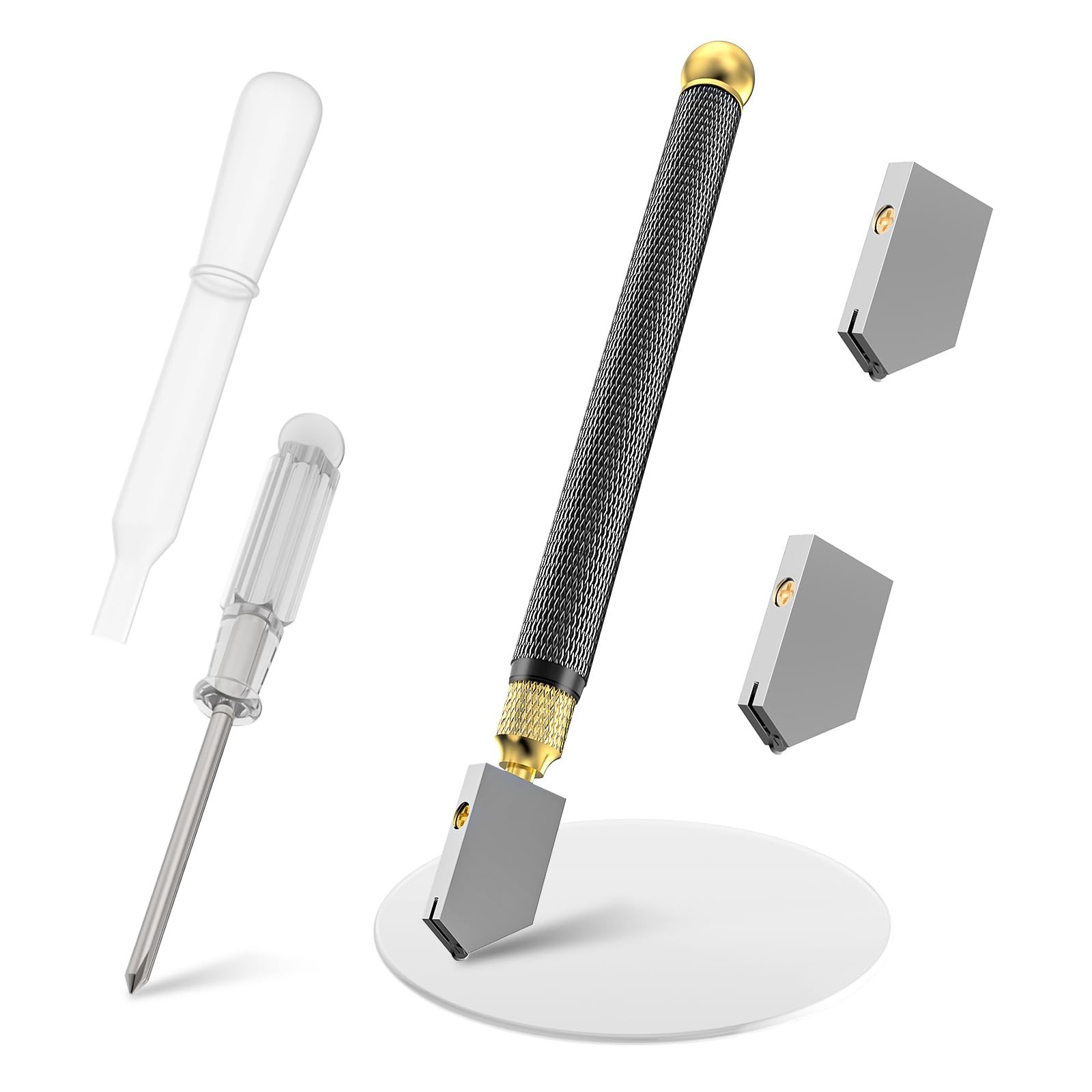 Glass Cutter, Upgrade Glass Cutter Tool, Pencil Style Oil Feed Carbide Tip fo...