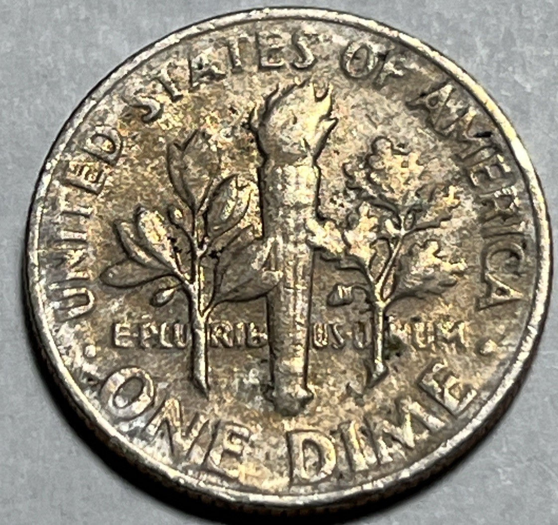 1965 Roosevelt Dime Errors DDO Strike Through Grease Toning