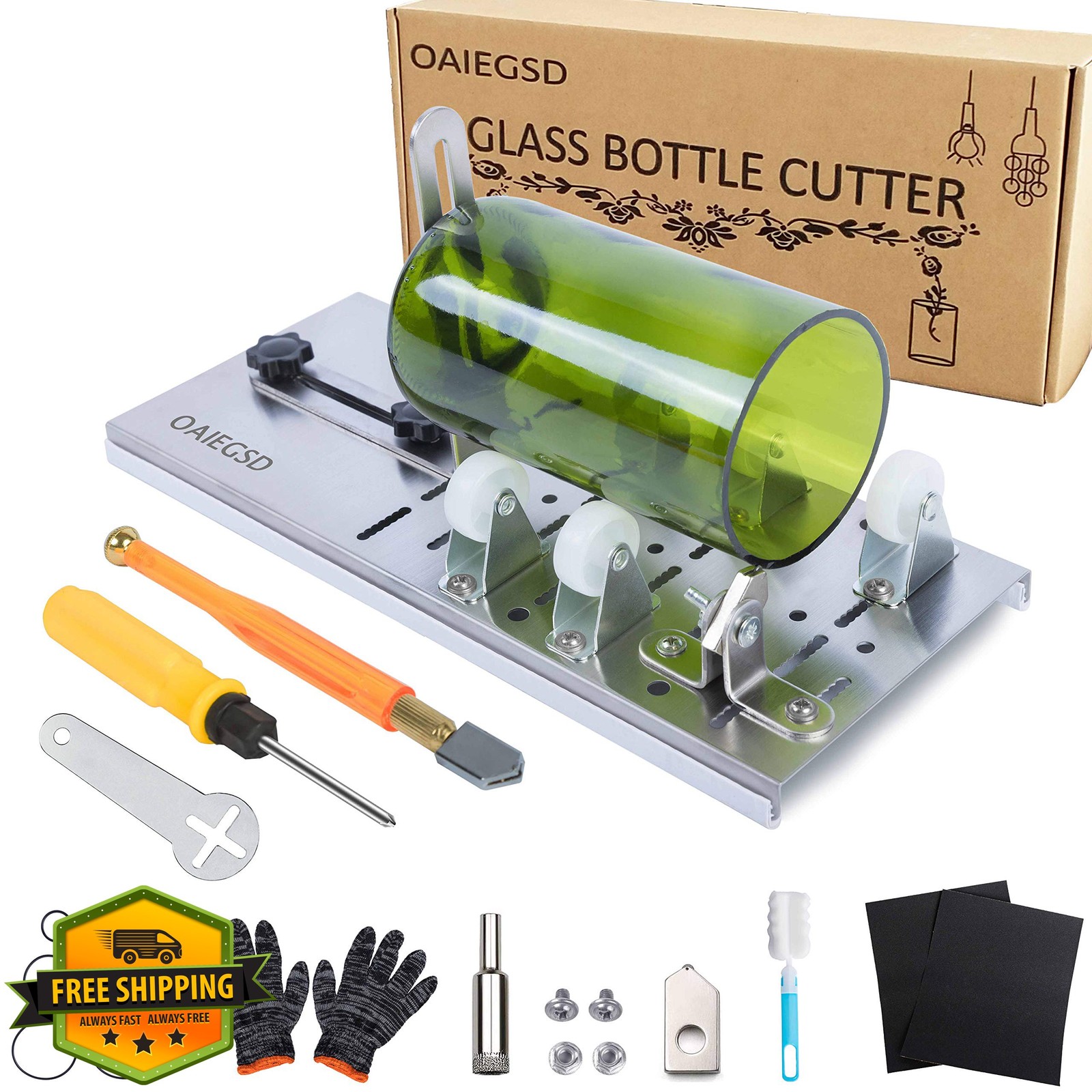 Glass Bottle Cutter for Wine Beer Mason Jars Whiskey Round Oval