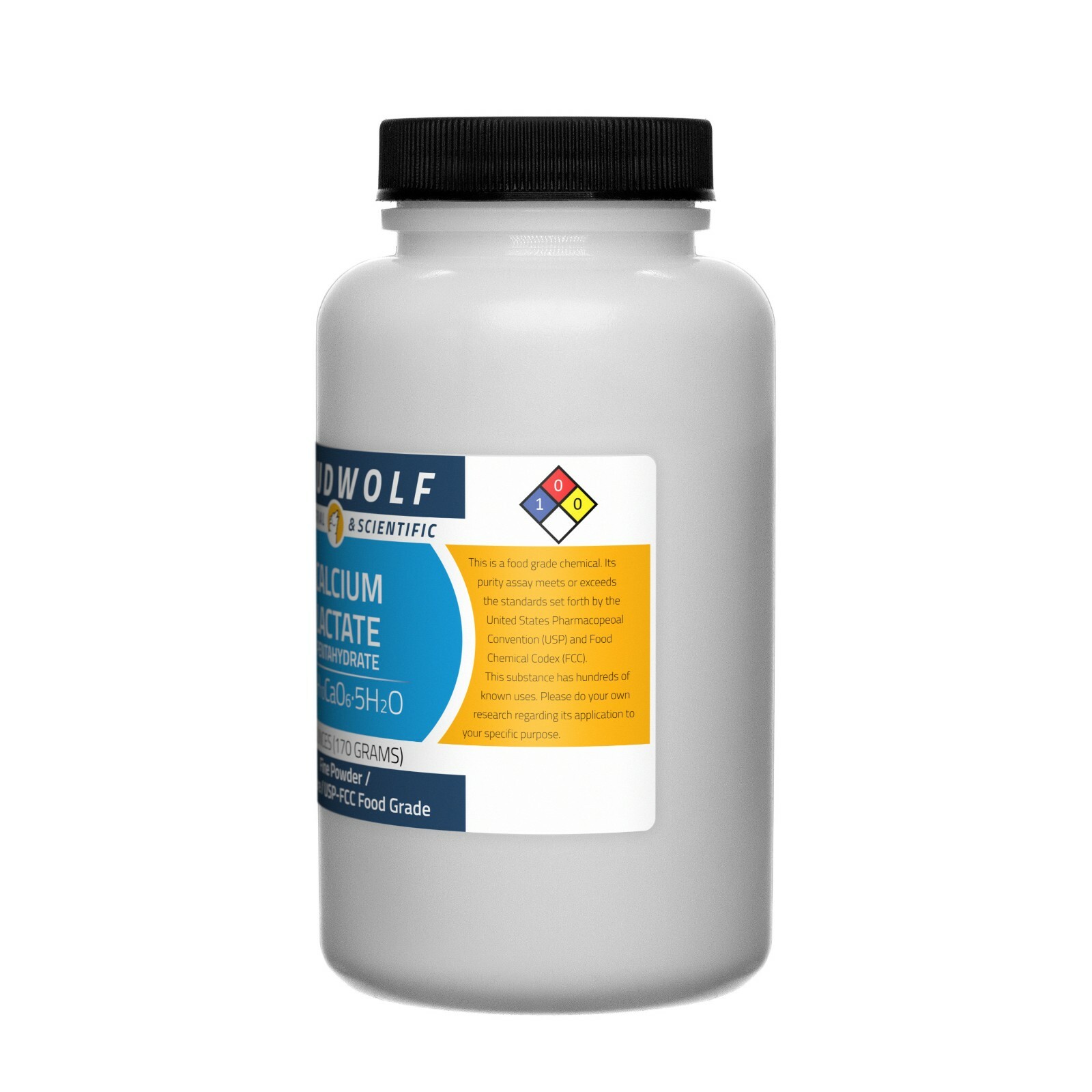 Calcium Lactate, 6oz, USP-FCC Food Grade, Sturdy Bottle, SHIPS SAME DAY