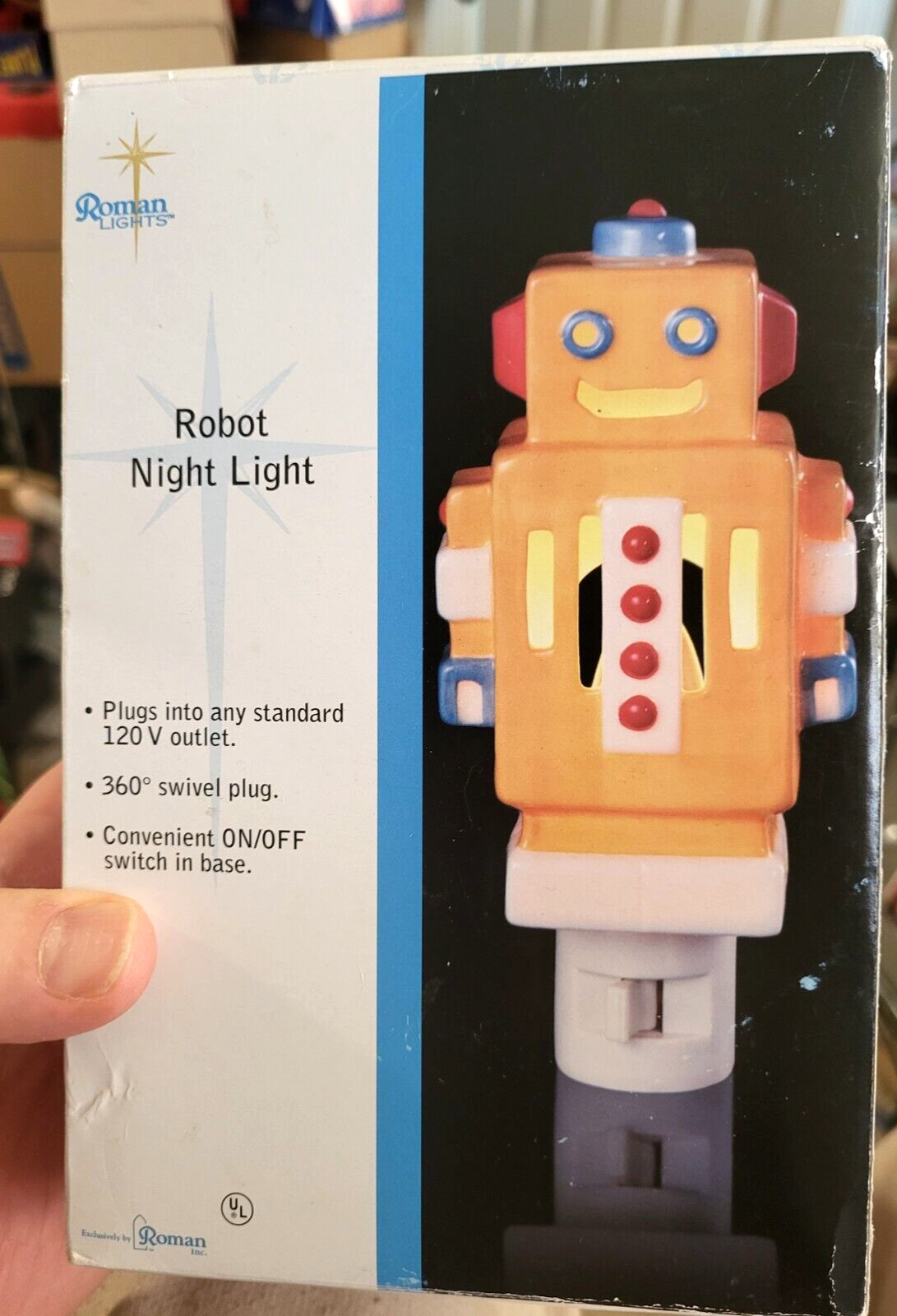 RETRO SPACE ROBOT Porcelain  Nightlight night light nite lite LED