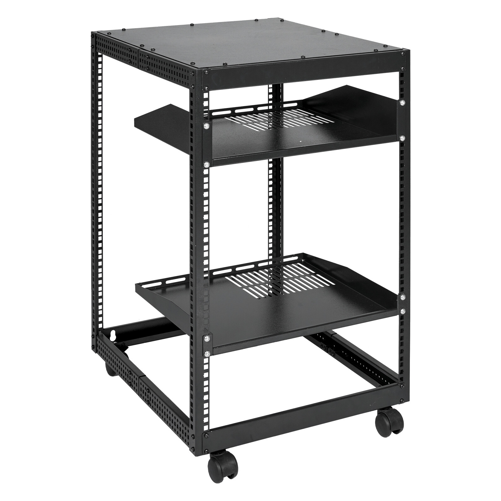 VEVOR 15U 4 Post Open Frame Server Rack Network Enclosure 23''-40'' Adjustable