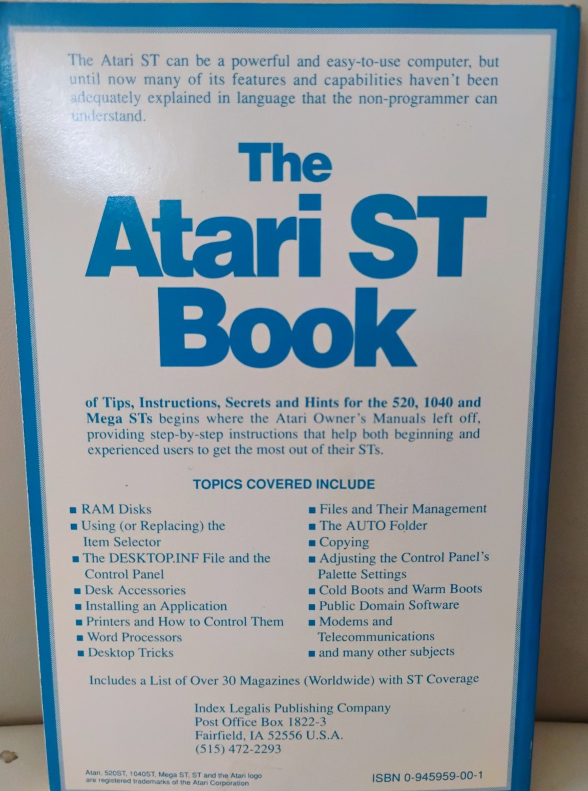 The Atari ST Book - Tips, Instructions, Secrets & Hints By Turner; New Old Stock