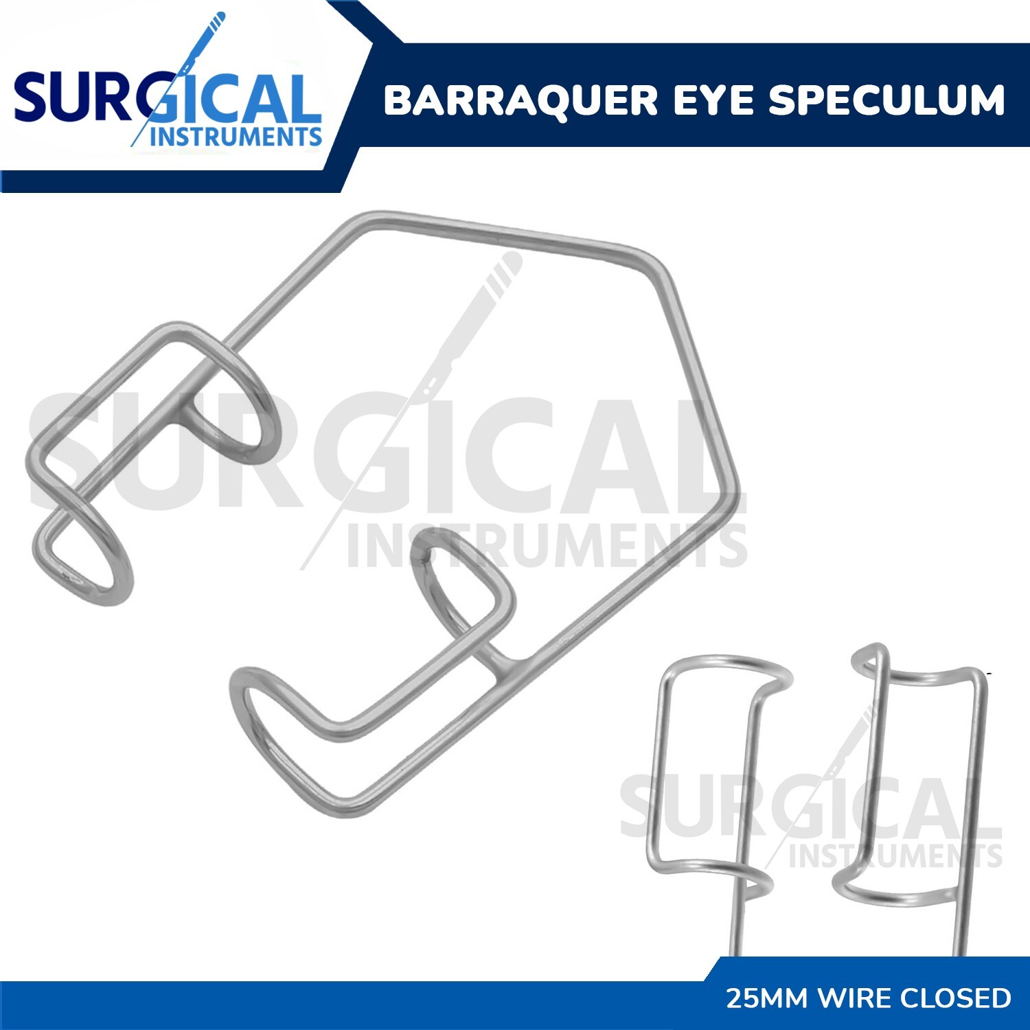 Barraquer Eye Speculum 25 mm wire closed ENT Surgical Instruments German Grade