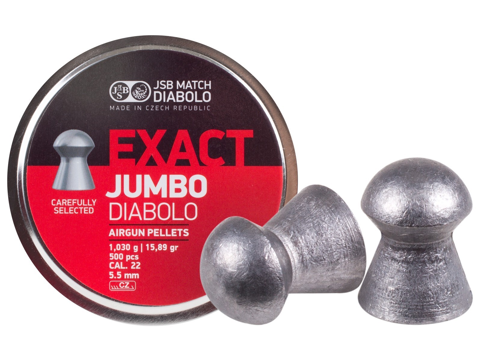 JSB Match 500 Count EXACT JUMBO Domed 5.5mm .22 Caliber Premium Airgun Pellets