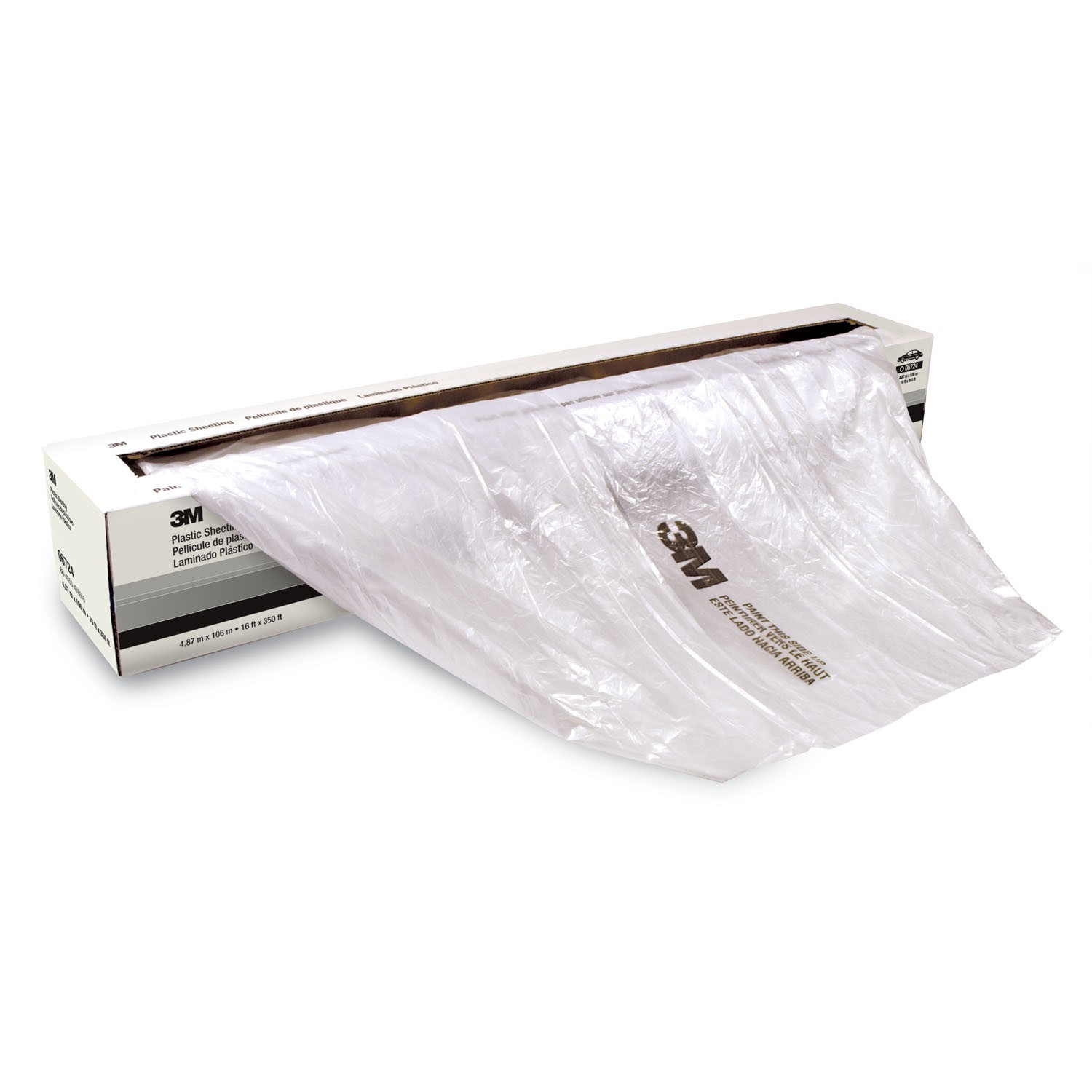 3M 06724 Plastic Sheeting Automotive Paint Overspray Protection (16 ft x 350 ft)