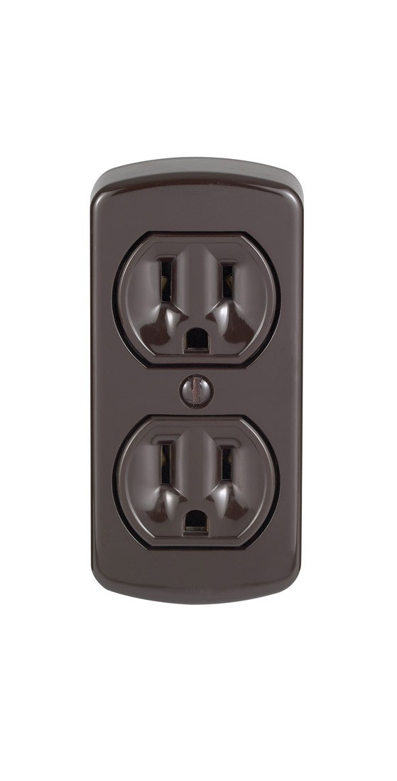 Leviton 00091-000 Outlet 15 amps 125 V Duplex Brown 5-15R Brown