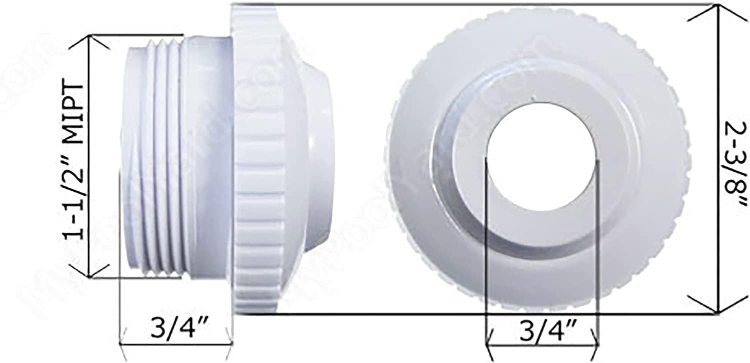 2-Pack Hydrostream Return Jets with Adjustable Eyeball for Pools & Spas