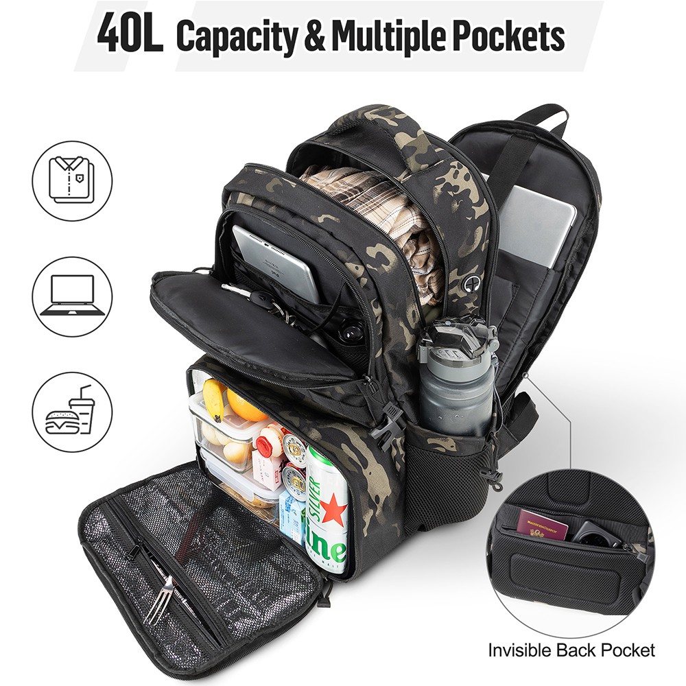 Men's Work Backpack with Lunch Cooler&Laptop Compartment,Tactical Utility Style