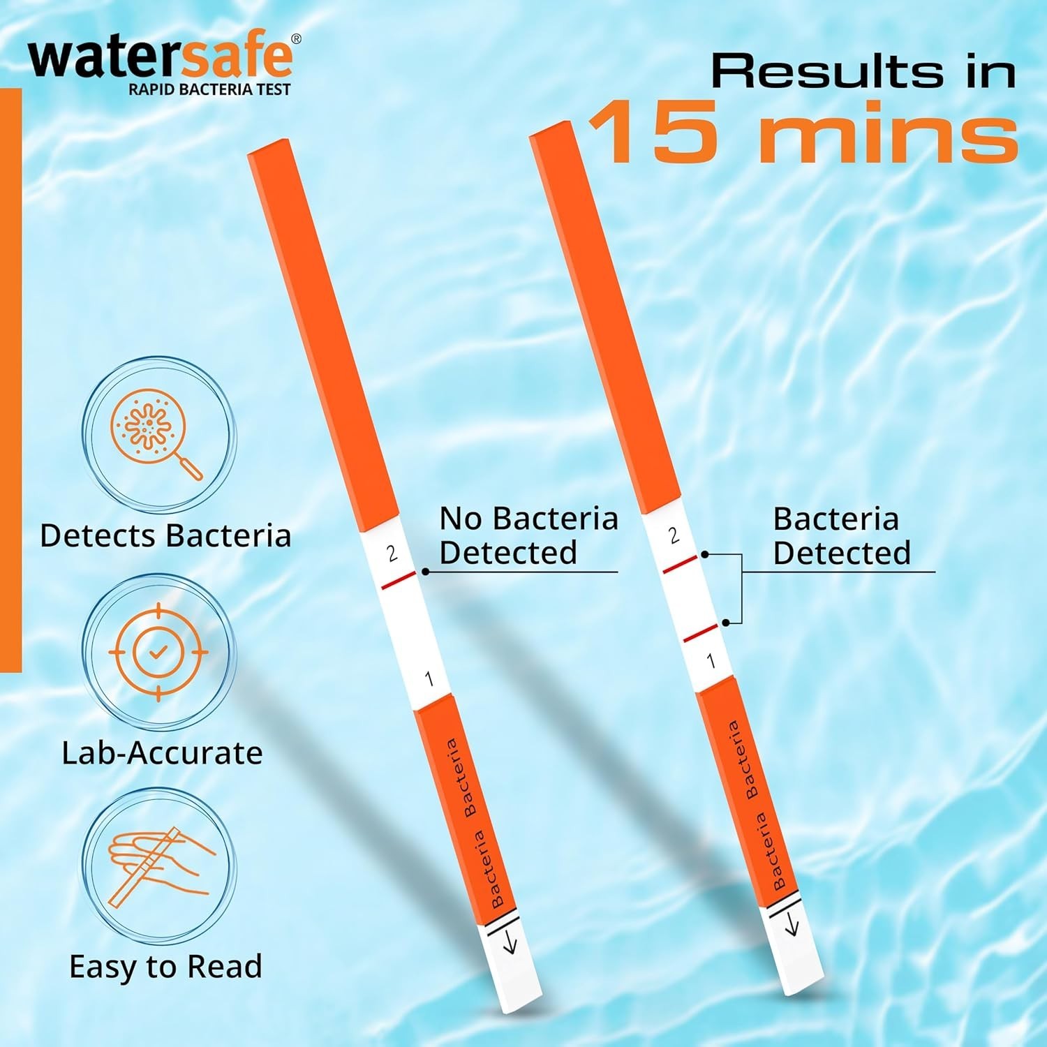 Rapid Bacteria Kit for Pools and Spas - Detects E. coli & Salmonella in 15 Min